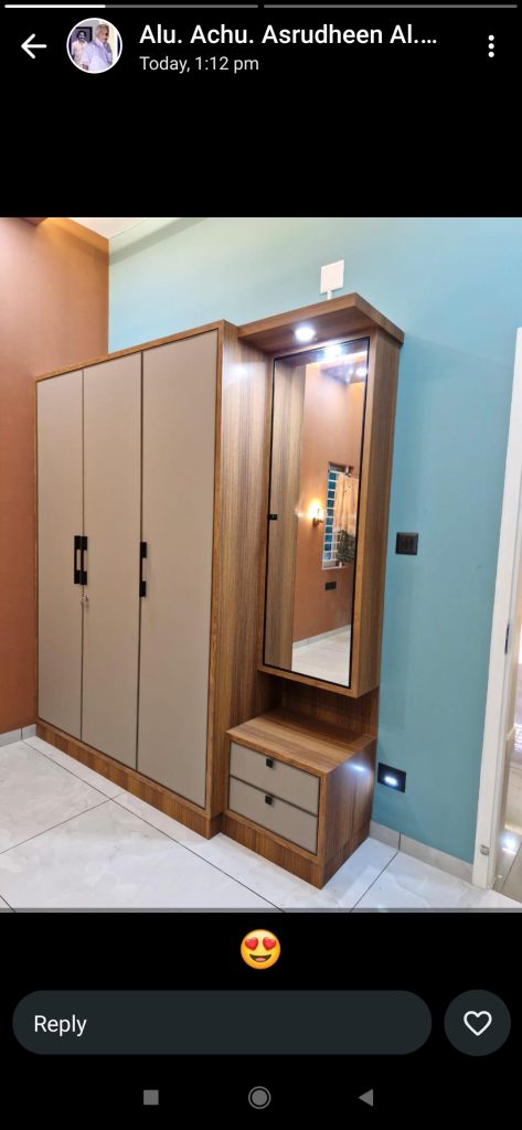 Aluminium Fabrication, modular kitchen, Algeria windows, section windows, wardrobes,, tv stand office partation, pergola works